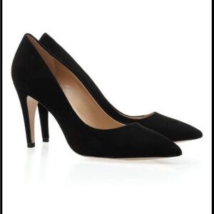 Diane von Furstenberg Annette Black Suede Women's Pumps